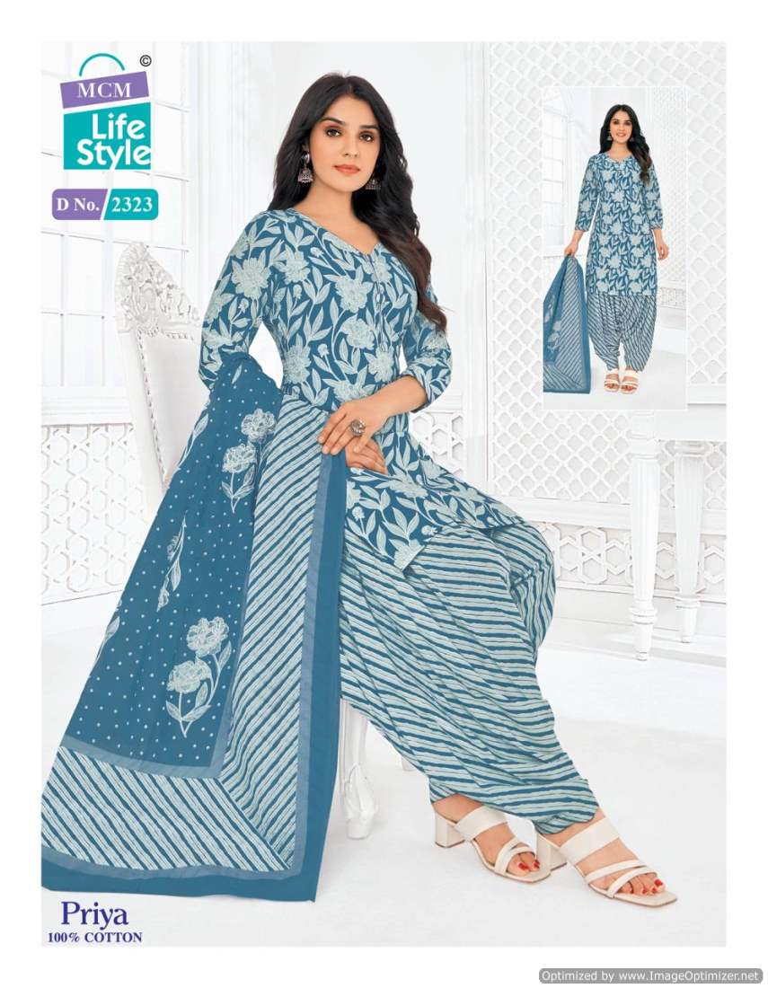Priya Vol 23 By MCM Lifestyle Daily Wear Printed Cotton Dress Material Wholesale Market In Surat